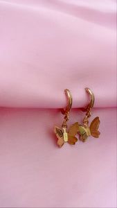 butterfly huggies earrings