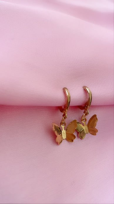 butterfly huggies earrings