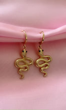 Load image into Gallery viewer, Serpent Queen Snake Huggies Earrings
