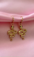 Load image into Gallery viewer, Serpent Queen Snake Huggies Earrings