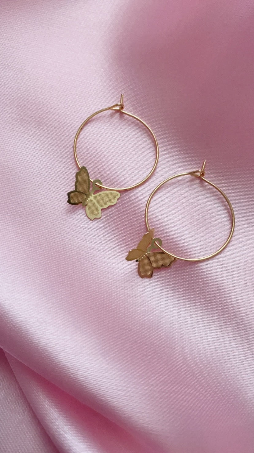 Born To Fly Butterfly Hoops