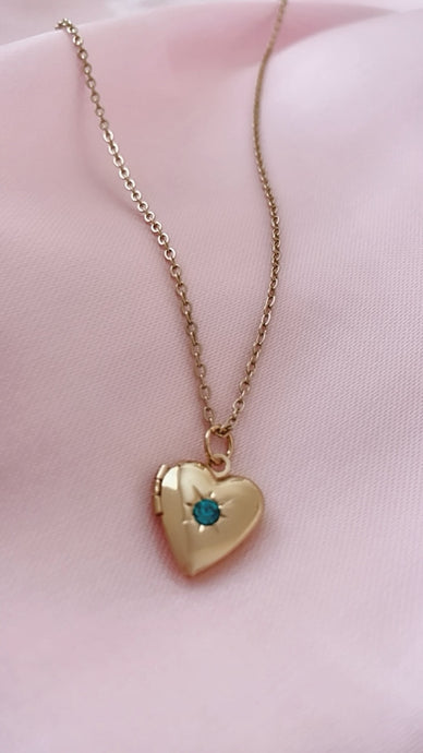 Gold Heart Locket Necklace