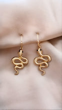 Load image into Gallery viewer, Serpent Queen Snake Huggies Earrings
