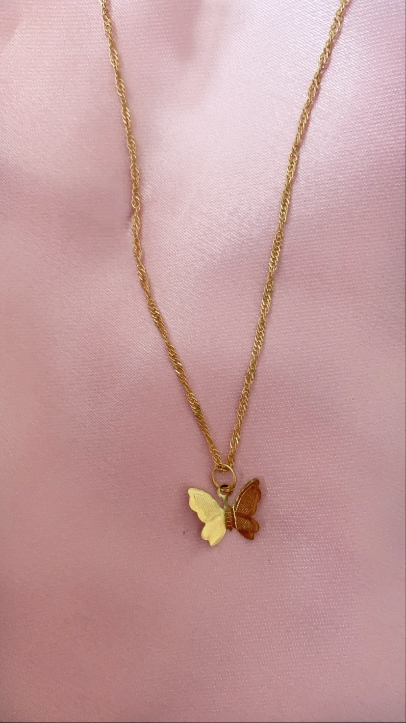 butterfly necklace gold